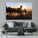 Horse Herd Wall Art Animal Canvas Print