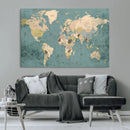 Classic World Map Canvas Print – Framed Vintage Map Wall by MyGreatCanvas | Canvas Wall Art Prints | Photo Prints & Wall Decor