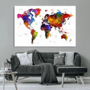 World Map Canvas Print – Detailed Map of the World Wall Art