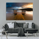 Serene Lake Pier at Sunset Canvas Print | Landscape Canvas