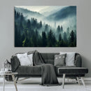 Captivating Misty Forest Wall Art Premium Canvas Print a