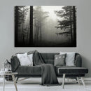 Misty Forest Wall Art Premium Canvas Print a Foggy and