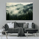 Captivating Misty Forest Wall Art Premium Canvas Print a