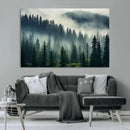 Captivating Misty Forest Wall Art Premium Canvas Print a