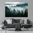 Captivating Misty Forest Wall Art Canvas, Premium Canvas