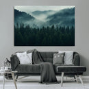 Captivating Misty Forest Wall Art Premium Canvas Print,