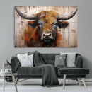 Abstract Bull Highland Cow Canvas Wall Art Print – Vibrant by MyGreatCanvas | Canvas Wall Art Prints | Photo Prints & Wall Decor