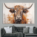 Vintage Scottish Highland Cow Cattle Art, Scottish Highland