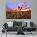 Arizona Desert Wall Art Canvas Print - Framed Deser Sunset