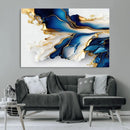 Gold Marble Art - Abstract Geode Gold And Blue Marble Shape
