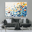 Abstract Fish Shoal Wall Art Canvas Print, Colorful Fish