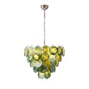 Elegant Green Murano Disc Chandelier