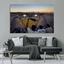 Dodger Stadium Sunset Game Triple Canvas Wall Art - Los