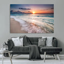 Sunset Beach Wall Art – Soothing Coastal Landscape, Ready to