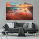 Sunset Beach Wall Art | Ocean Canvas Print | Coastal Wall