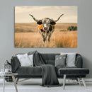 Texas Cow Longhorn Wall Art Canvas Print for Farm House Wall by MyGreatCanvas | Canvas Wall Art Prints | Photo Prints & Wall Decor