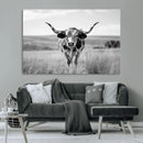 Texas Cow Longhorn Wall Art Canvas Print for Farm House Wall