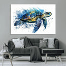 Turtle Wall Art Canvas Print, Framed Watercolor Turtle Art