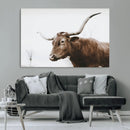 Rustic Bull Wall Art Canvas Print – Modern Longhorn