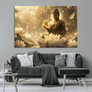 Golden Buddha Wall Art | Yoga Room Decor and Meditation Room by MyGreatCanvas | Canvas Wall Art Prints | Photo Prints & Wall Decor