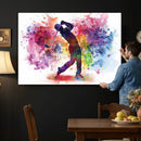 Colorful Golfer Swing Wall Art Canvas Print - Ready to Hang,