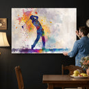 Watercolor Golf Swing Wall Art Canvas Print | Vibrant