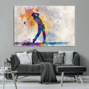 Watercolor Golf Swing Wall Art Canvas Print | Vibrant