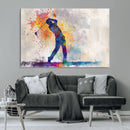 Watercolor Golf Swing Wall Art Canvas Print | Vibrant