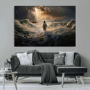 Jesus Walking on Water Wall Art Canvas Print - Religious