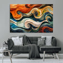 Abstract Wave Wall Art | Ready to Hang Framed Canvas Print |
