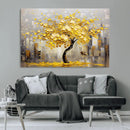 Golden Tree Canvas Print | Abstract Wall Art for Modern