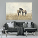 Chines Style Grunge Horses Wall Art Canvas Print