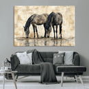 Chinese Style Abstract Black Horses Wall Art Canvas Print - by MyGreatCanvas | Canvas Wall Art Prints | Photo Prints & Wall Decor