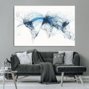 Flight Route Map Wall Art Canvas Print, Abstract Air Traffic