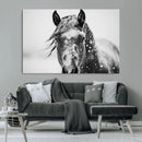 Western Wall Art | Black and White Winter Horse Wall Art | by MyGreatCanvas | Canvas Wall Art Prints | Photo Prints & Wall Decor