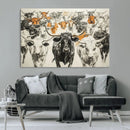 Texas Longhorn Wall Art Canvas Print – Herd Abstract Cow by MyGreatCanvas | Canvas Wall Art Prints | Photo Prints & Wall Decor