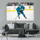 San Jose Sharks Ice Hockey Player Wall Art Canvas Print