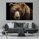 Grizzly Brown Bear Canvas Wall Art, Wildlife Animal Canvas