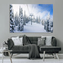 Winter Ski Lift Wall Art Print - Landscape Wall Art | Snowy