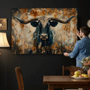 Longhorn Wall Art – Rustic Western Bull Canvas Print, Modern