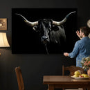 Texas Black Longhorn Bull Wall Art Canvas Print - Western by MyGreatCanvas | Canvas Wall Art Prints | Photo Prints & Wall Decor