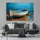 Vintage Boat on Tranquil Waters | Coastal Wall Art for