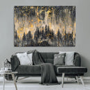 Golden Forest Abstract Wall Art | Dark Forest with Gold