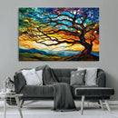 Vibrant Mosaic Tree of Life Wall Art | Stained Glass Style