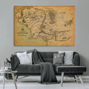 Middle Earth Map Canvas Wall Art – Vintage Fantasy Map