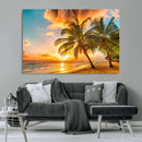 Tropical Sunset Beach Canvas Wall Art Print – Vibrant Palm by MyGreatCanvas | Canvas Wall Art Prints | Photo Prints & Wall Decor