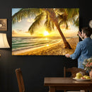 Beach Sunset Canvas Wall Art Print - Tropical Beach Canvas by MyGreatCanvas | Canvas Wall Art Prints | Photo Prints & Wall Decor