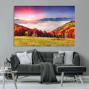 Autumn Mountain Foggy Landscape Wall Art Canvas Print | by MyGreatCanvas | Canvas Wall Art Prints | Photo Prints & Wall Decor