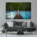 Suspension Bridge Over River Canvas Art | 3-Panel Nature by MyGreatCanvas | Canvas Wall Art Prints | Photo Prints & Wall Decor