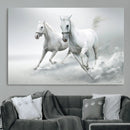Large Wall Art Canvas Print – Beautiful Running White Horses